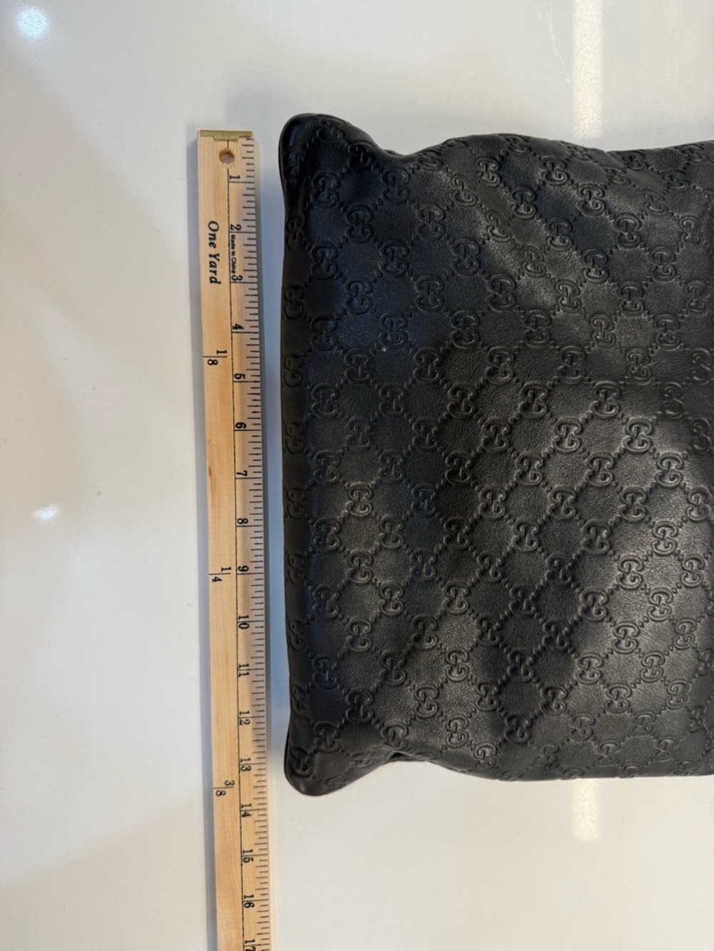 Gucci Black Embossed GG Leather Shoulder Bag with Adjustable Strap - Picture 10 of 10